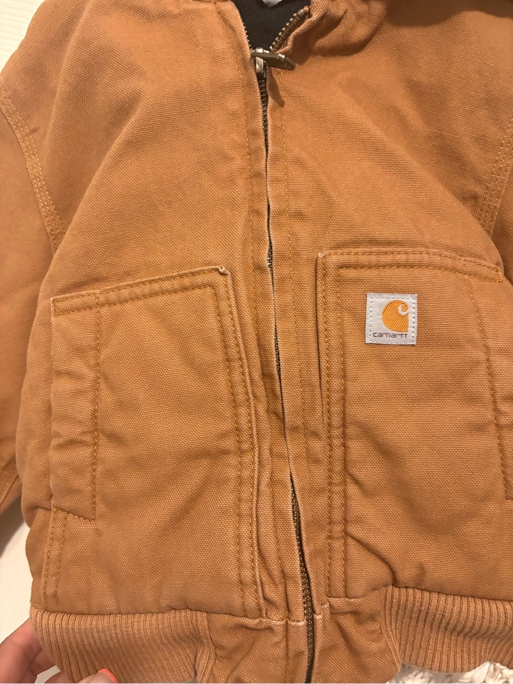 Carhartt Tan Kids' Hooded Duck Canvas Jacket - Picture 5 of 7